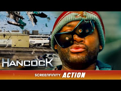 Jetpack Flying Into The Criminals Car (ft. Will Smith) | Hancock | Screenfinity Action