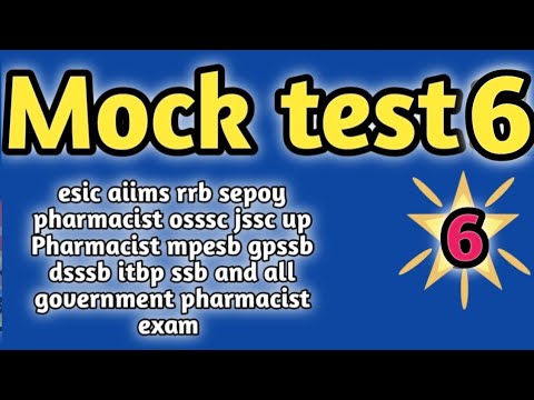 mock test 6 forgovernmentpharmacistexam preparation#rrbpharmacistexam#ossscpharmacistandmphwexam2024