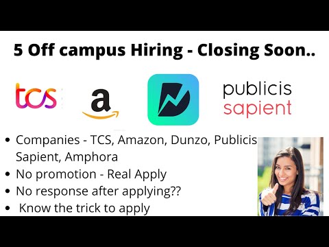 5 Offcampus Hiring | TCS Amazon Dunzo