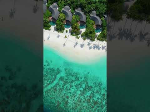 Milaidhoo Maldives is SO BEAUTIFUL from the sky 🤩🏝️ #luxuryresorts #maldives #luxurytravel