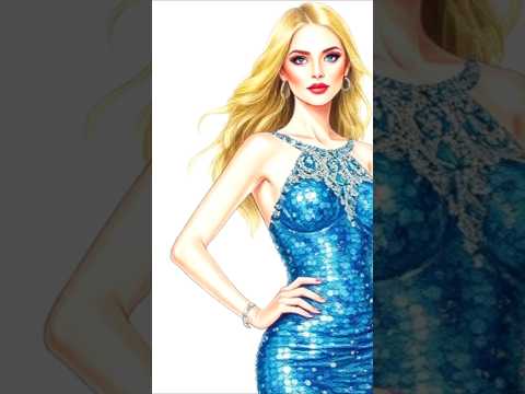 Drawing a sequined fabric can be a fun and creative process #fabricart #fashionillustration