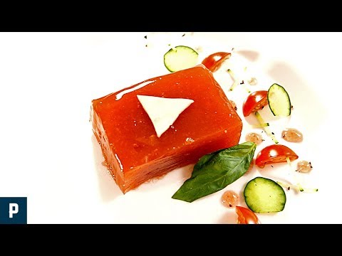 YouTube Play Button Jelly of tomato/Healthy salad