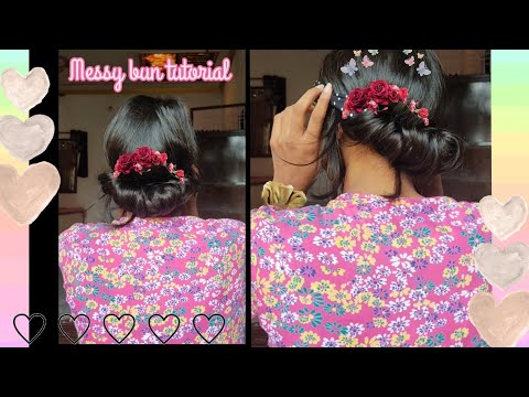 Messy bun hairstyle | quick bun hack | summer hairstyle | quickly preet #hairstyle #hairtutorial