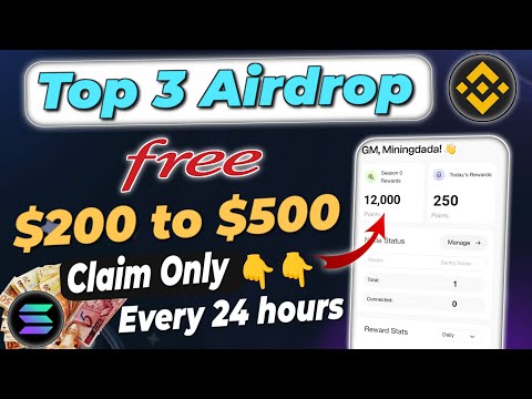 Top 3 Free Airdrop Video in hindi | new airdrop in hindi | free airdrop 2024 #freeairdrop