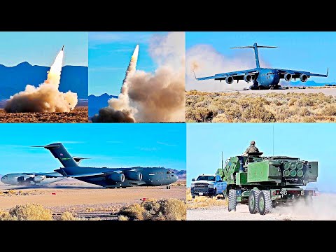 MIGHTY C-17 Globemaster IIIs Land at Nevada Test Range for HIMARS Exercise!