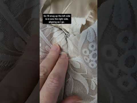 Aligning an invisible zipper. it's EASY with this secret trick!! #diy #tipsandtricks #weddingclothes