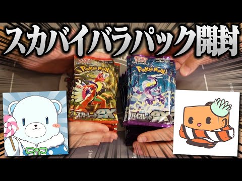 【ポケカ】最新弾のスカーレットexとバイオレットexをバラで買えたからぜんこぱすと開封する