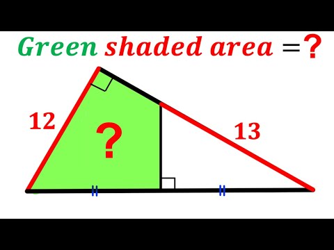 Can you calculate area of the Green shaded Quadrilateral? | (Triangle) | #math #maths | #geometry