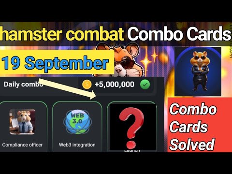 19 September Combo Cards || hamster combat Daily Combo