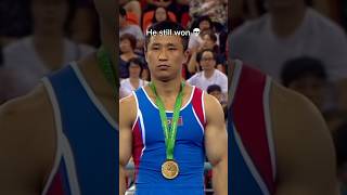 North Korean Gymnast wins gold after injuring his ankle 🤯🤯🤯 #gymnastics #gymnast #olympics #sport