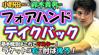 ※重要な回です！悩みを解決するべくフォアのテイクバック基礎概念をレッスン！様々な正解があるテイクバックを紐解く【鈴木貴男プロ】【小野田倫久プロ】【テニス】