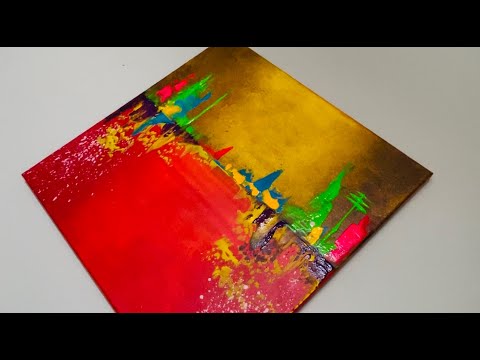 Abstract Painting with hidden blended colours. Work with warm colours on the background #abstract