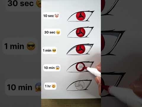 How to Draw Itachi Mangekyou Sharingan in 10sec, 10mins, 10hrs #shorts