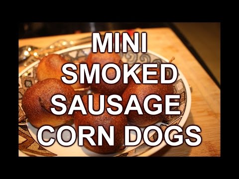 Smoked Sausage Mini Corn dogs ~ Party Treat ~  Easy