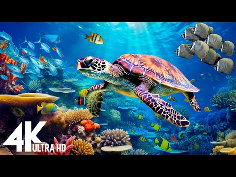 Under Red Sea 4K -Beautiful Coral Reef Fish in Aquarium, Sea Animals for Relaxation, 4K Video UHD #9