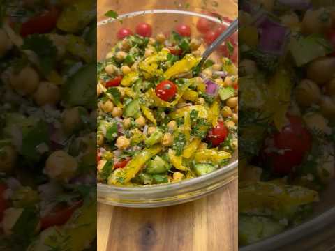 Chickpea Salad in 60 Seconds? Knarik's Kitchen Makes it POSSIBLE! #shorts #trending