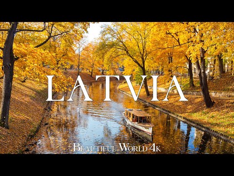 Latvia 4K - Autumn Color in Ciecere Lake, Abava Falls and Bauska Castle - Piano Relaxing 4K UHD