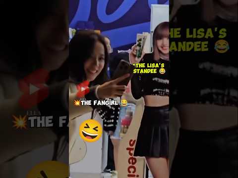 Jisoo fangirling Lisa’s standee👇🤩 #jisoo #lisa #lisoo