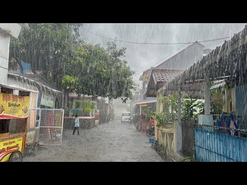 Super Heavy Rain in My Village | very cold, medicine and fell asleep to the sound of heavy rain