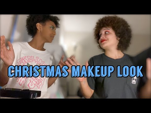 christmas themed makeup looks || vlogmas day three