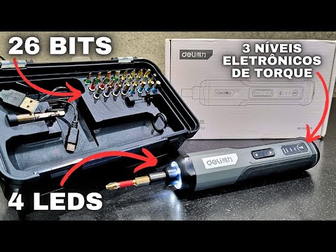 Ótimo Custo-Benefício no AliExpress - Parafusadeira Deli 3.6v: 3 Níveis de Torque