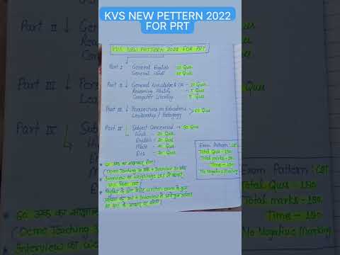 Kvs Vacancy 2022 New Pattern For Prt 🎯 #kvsvacancy2022# shorts# Shivaysisodiya #kvs prt2022