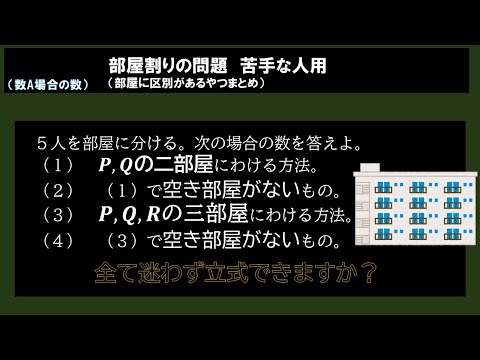 数学A 部屋割りの問題苦手の人用！