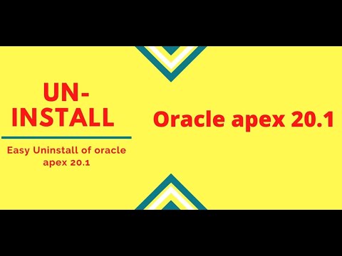 How to Uninstall Oracle Apex 20.1 From Windows 10