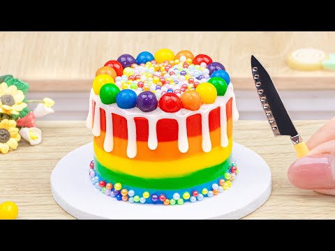 How To Make Miniature Rainbow Cake Decorating Idea | Miniature Cake Recipes ideas with Chocolate