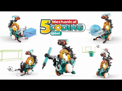 5 in 1 coding robot, unbox and build.