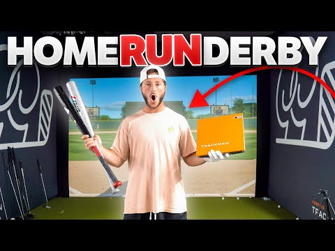 I MADE A TRACKMAN HOMERUN DERBY | Hitting golf balls with a baseball bat