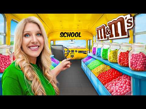 I Built a CANDY STORE in a School Bus!