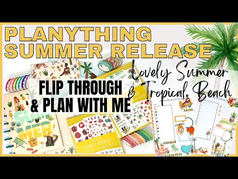 PLANYTHING SUMMER RELEASE #2 UNBOXING & PLAN WITH ME - LOVELY SUMMER & TROPICAL BEACH STICKER BOOKS