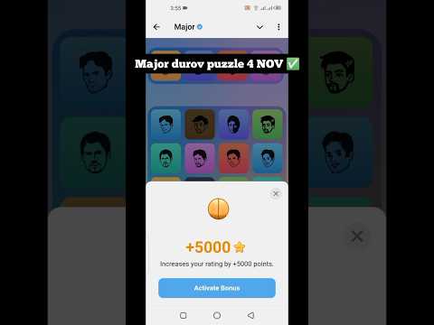 Major durov puzzle 4 Nov #airdrop #crypto #major