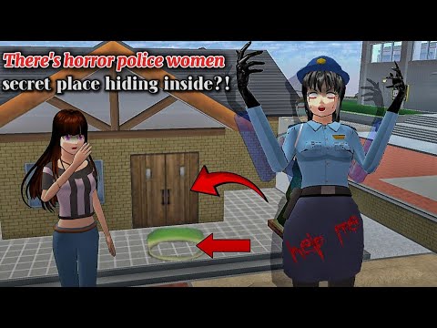 There's horror police women رعب شرطيات secret place hiding inside Sakura School Simulator