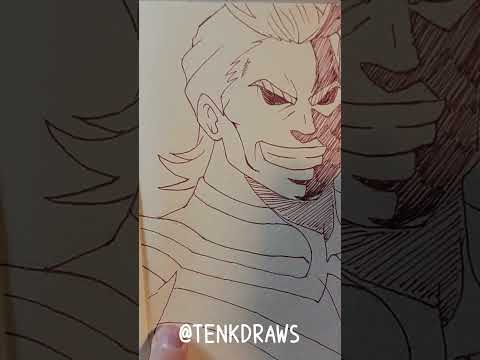 Drawing anime with fountain pen #allmight #myheroacademia #toshinoriyagi