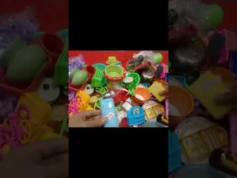 Diy unboxing Miniature plastic full kitchen set collection #miniature #shorts #toycookinggame