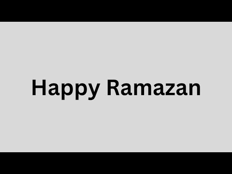 Happy Ramadan to all my brother ♥😊