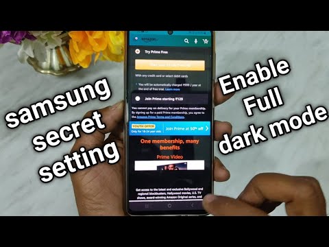 Samsung phone secret setting enable full dark mode