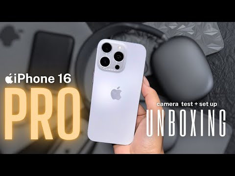 iPhone 16 Pro Aesthetic Unboxing  (White Titanium 128 GB) camera test + accessories