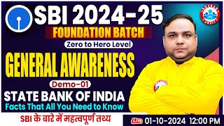 SBI PO Clerk 2024 | SBI Foundation Batch 2024-25 | SBI General Awareness Demo 01 Class |by Piush Sir