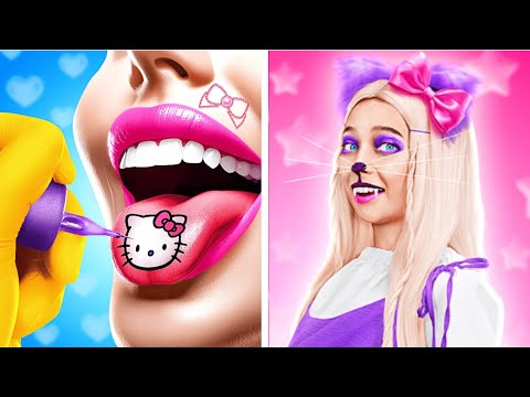 EXTREME Makeover to Rich Hello Kitty for Poor Nerd! How to Become Popular College Queen!