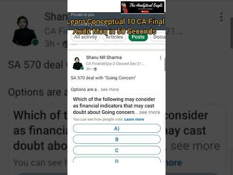 CA Final Audit Mcq 1-10| Conceptual Mcq #shorts #caexams