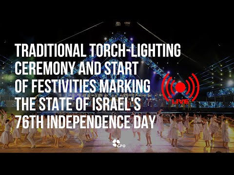 live of the traditional torch-lighting ceremony of the State of Israel's 76th Independence Day