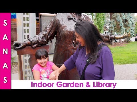 Beautiful Indoor Garden & Library in Calgary Canada VLOG in Urdu Hindi - SKS