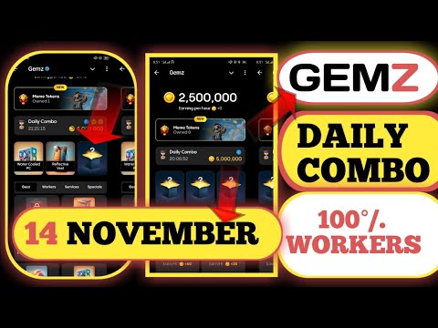 gemz daily combo today 14 november | gemz daily combo card unlock kaise kare | gemz daily combotoday