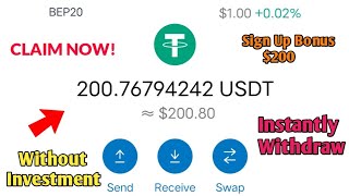 NEW FREE REAL EARNING APP TODAY🤑 | FREE INSTANT $200 USDT EARNIN APP | WITHOUT INVESTMENT 🚫