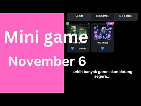 💯Mini Game Today November 6 Hamster Kombat How To Solve Mini Game Puzzle in Hamster Kombat  Solved