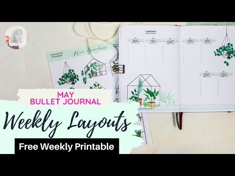 5 Weekly Log Bullet Journal Ideas | May 2021 Setup | PLAN WITH ME | Free Weekly Planner Printable