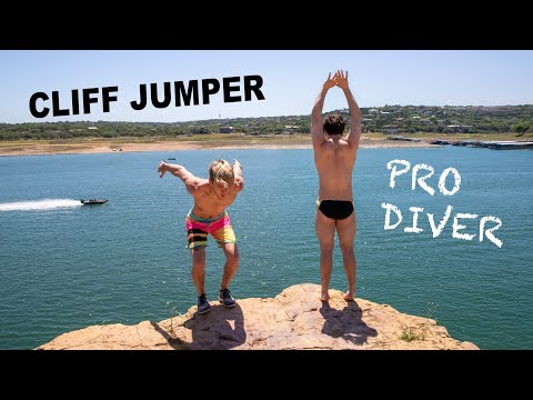 Cliff Jumper Takes On Pro Diver!